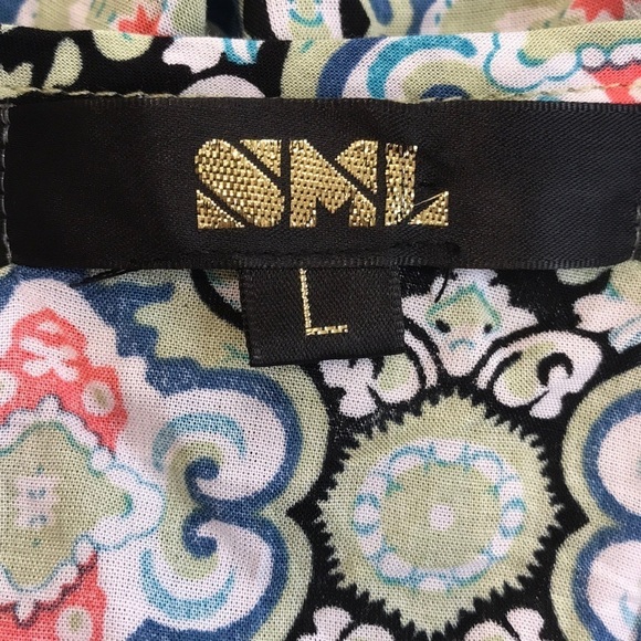 SML Green and Blue Pattern Crop Top Large - Picture 3 of 5